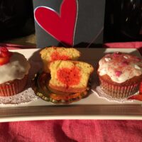 Heart Filled Cupckaes for three